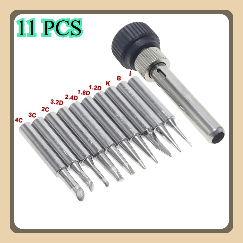 Electronics Repair Kit With Soldering Iron - Zestaw 11 szt. bezcynowych końcówek do